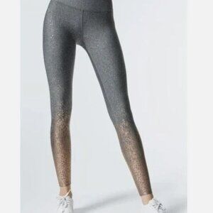 BEYOND YOGA Alloy Ombre Speckled Midi Leggings  Size M Grey Copper  High Rise
